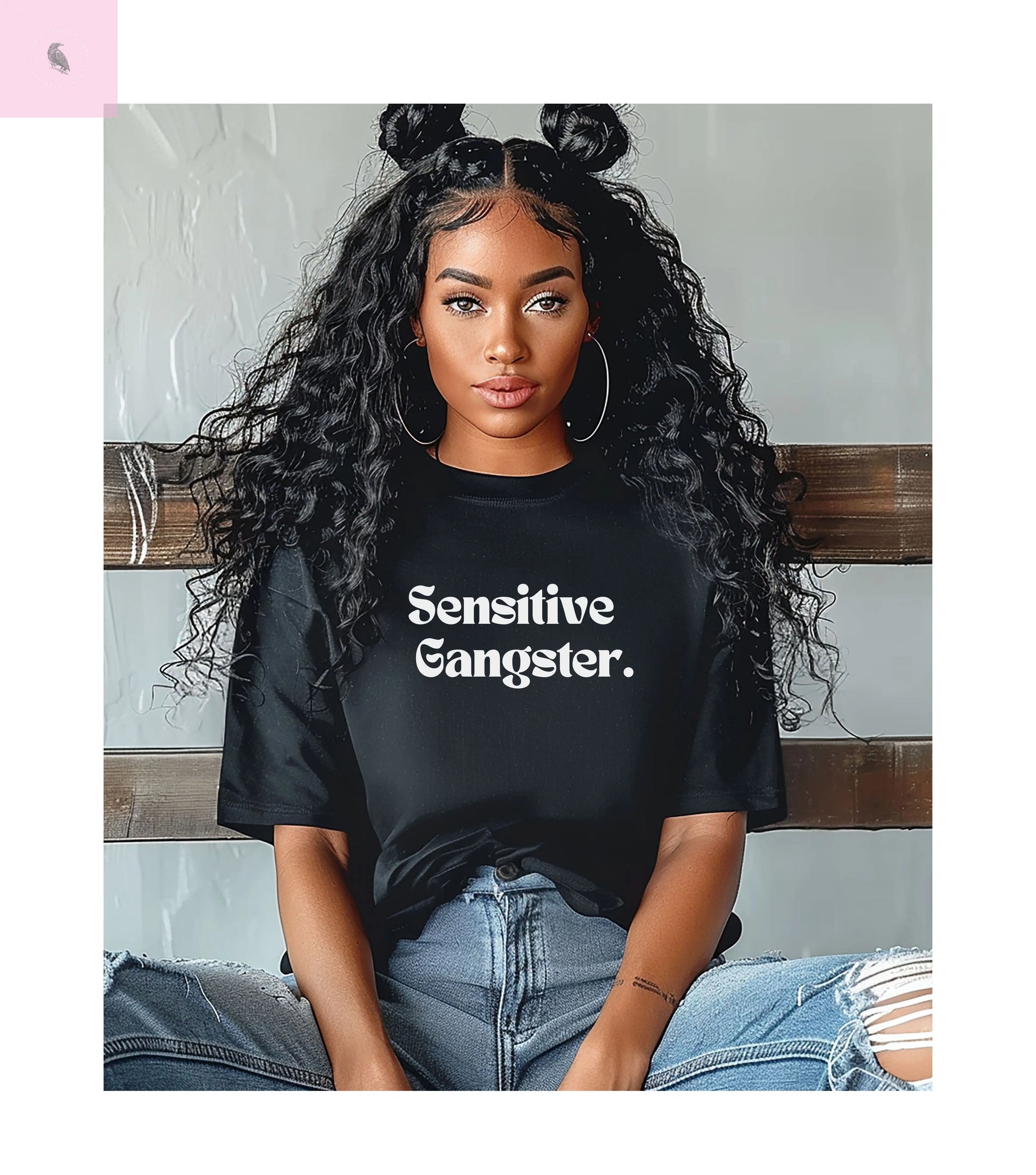 Sensitive Gangster tshirt,  Unisex  beachT-Shirt,  Funny summer top, Gift for Him/Her, Casual Wear, trending tee, cotton soft  top The flirty crow