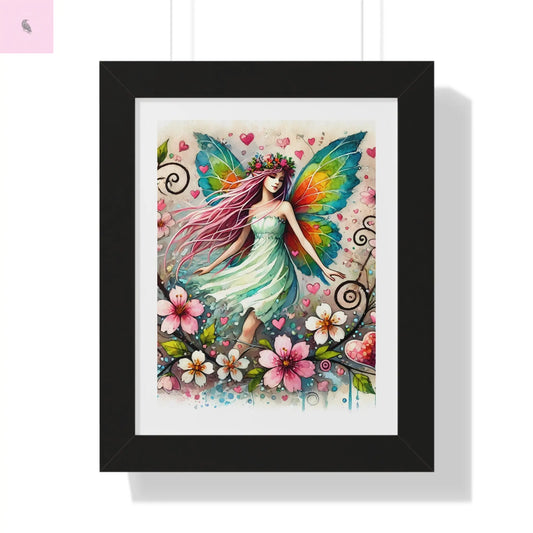 Fairy Blossom Framed Vertical wall art | Colorful Wall Art for Home Décor & Gifts - The flirty crow