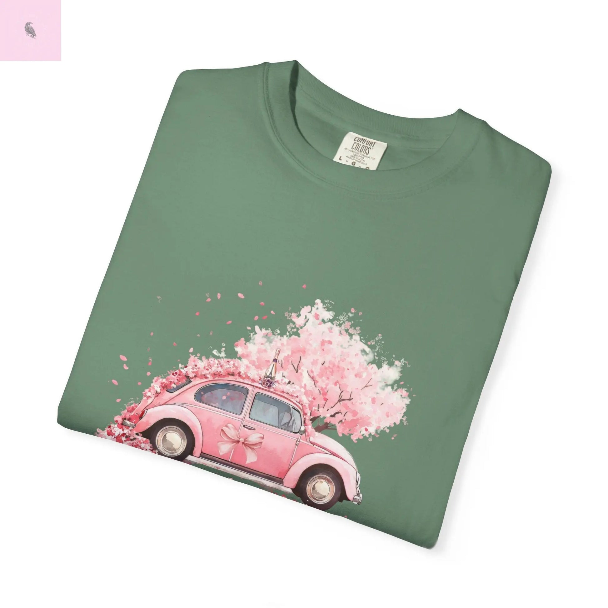 Vintage Car Floral T-Shirt, Unisex Tee, Casual Wear, Gift for Her, Spring Fashion, Boho Style, coquette design Printify
