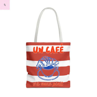 Café Tote Bag,  Coffee Lover's bag, Croissant lover, Gift for her, Grocery tote, farmers market , Traveler gift, Artisan Design The flirty crow