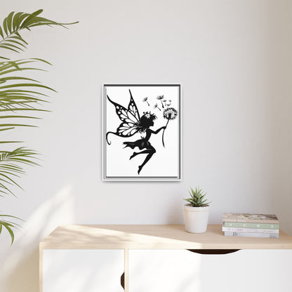 Framed Canvas Fairy Art, whimsical wall decor, nursery room art, gift for her - The flirty crow