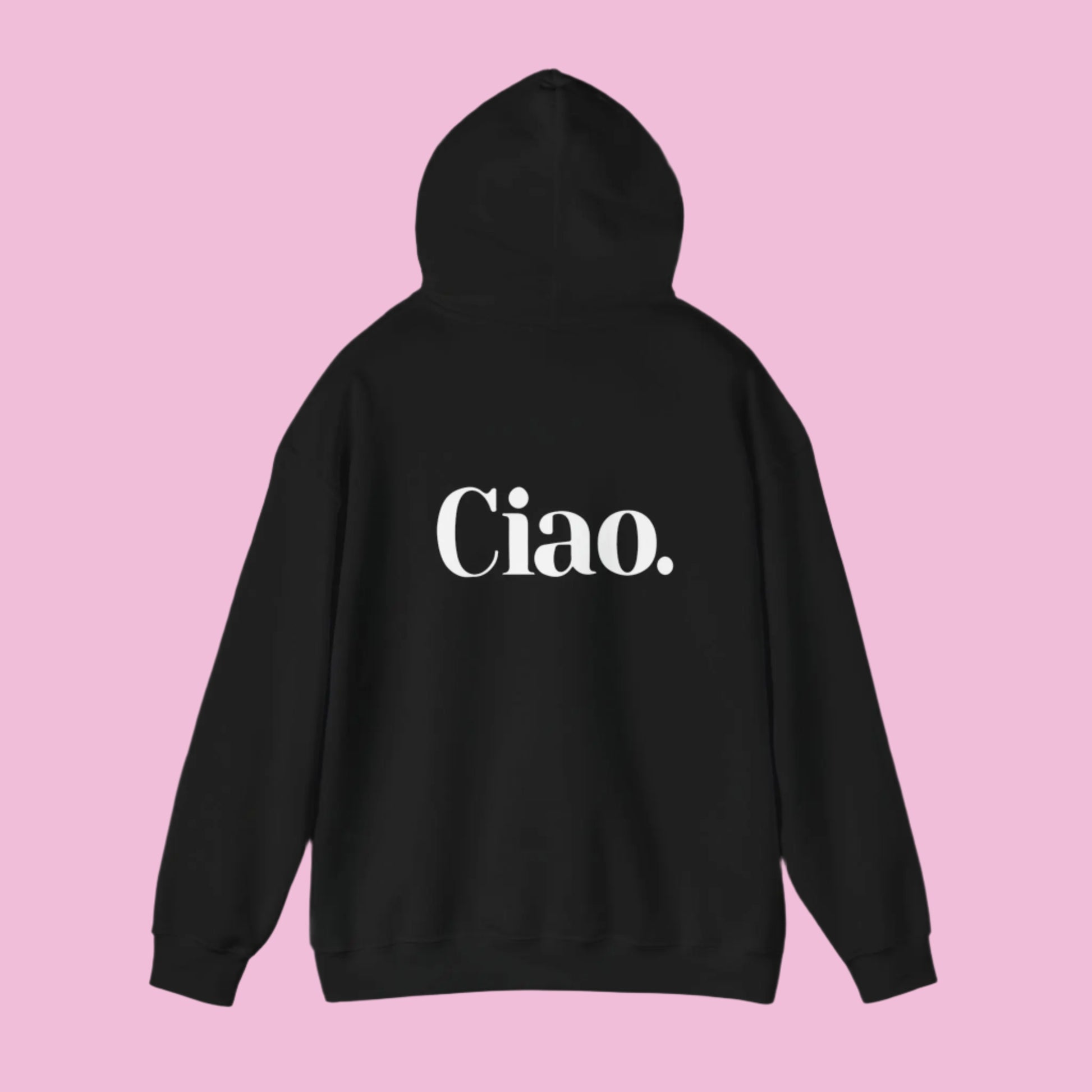 Chic Ciao Hooded Sweatshirt - Unisex Heavy Blend™ - Cozy Casual Wear The flirty crow
