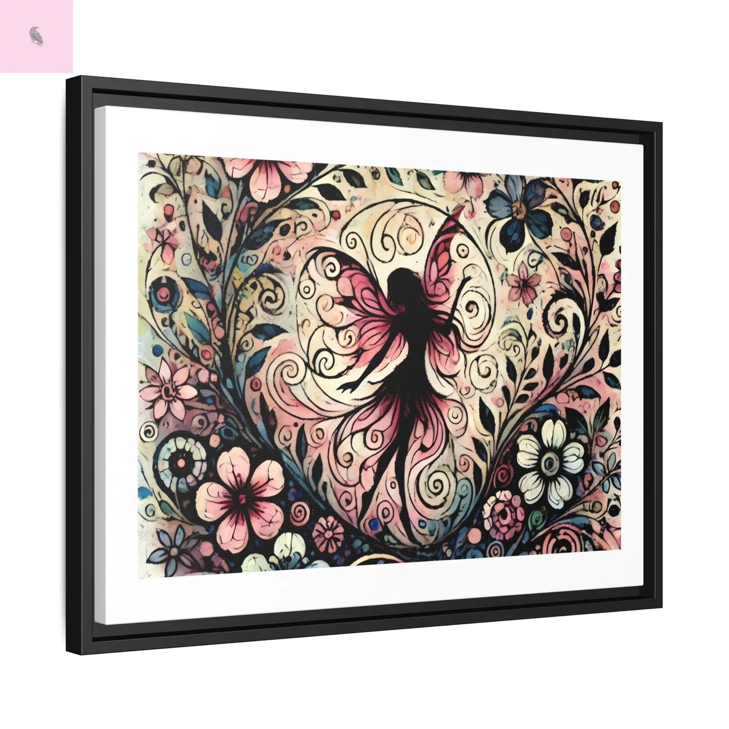 Framed Canvas Fairy art - The flirty crow