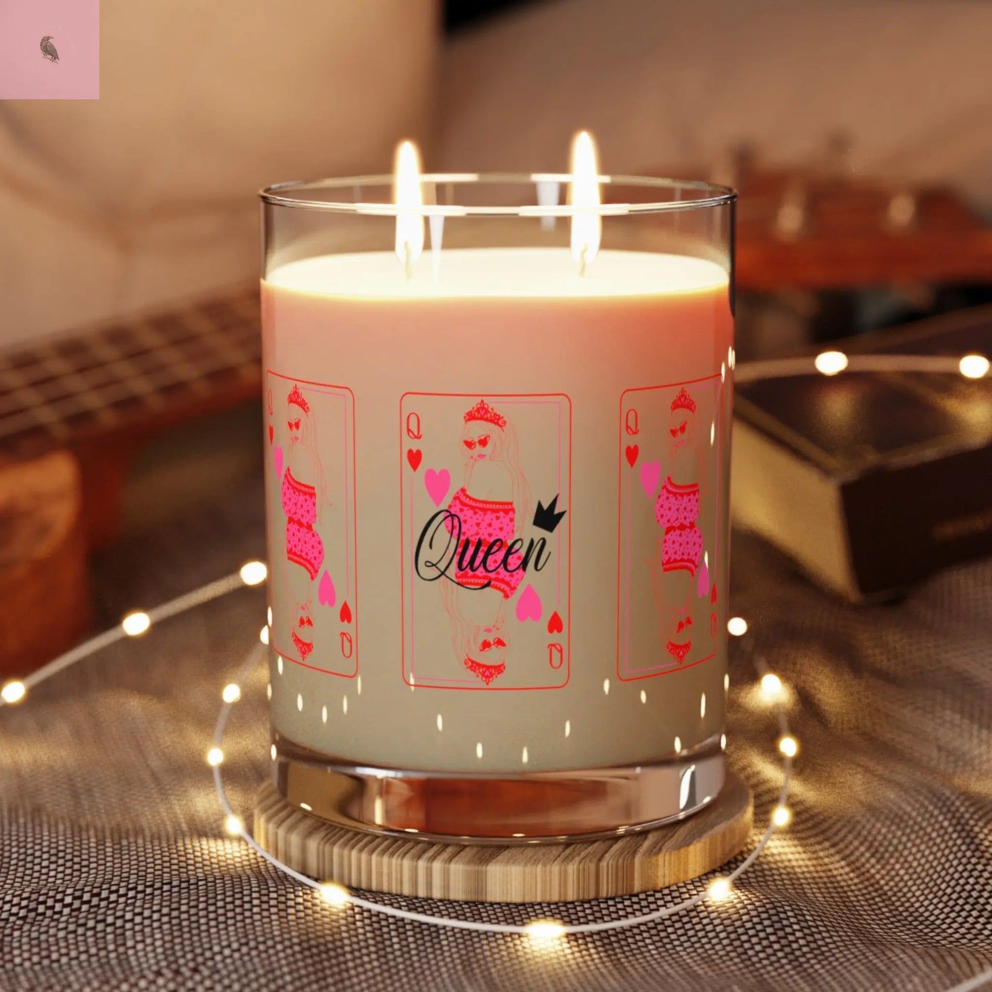 queen of hearts  11 oz soy wax candle the flirty crow