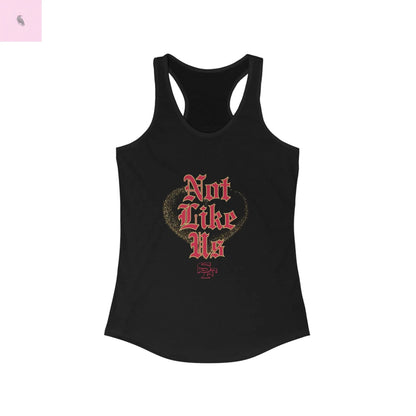 Not Like Us Racerback women's Tank, 49er fan gift, womens game day tank top, Gift for Sports Lovers, Niner fan Printify