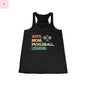 Women's pickleball  Racerback Tank. Quality, cute, trendy black pickleball tank the flirty crow