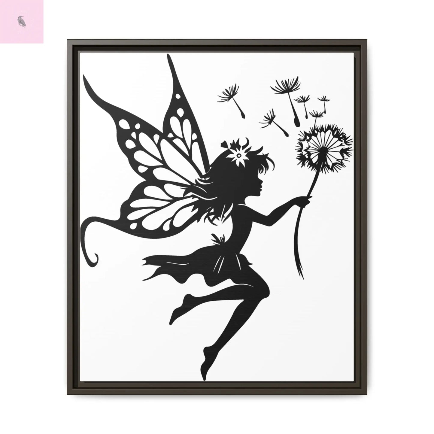 Framed Canvas Fairy Art, whimsical wall decor, nursery room art, gift for her The flirty crow