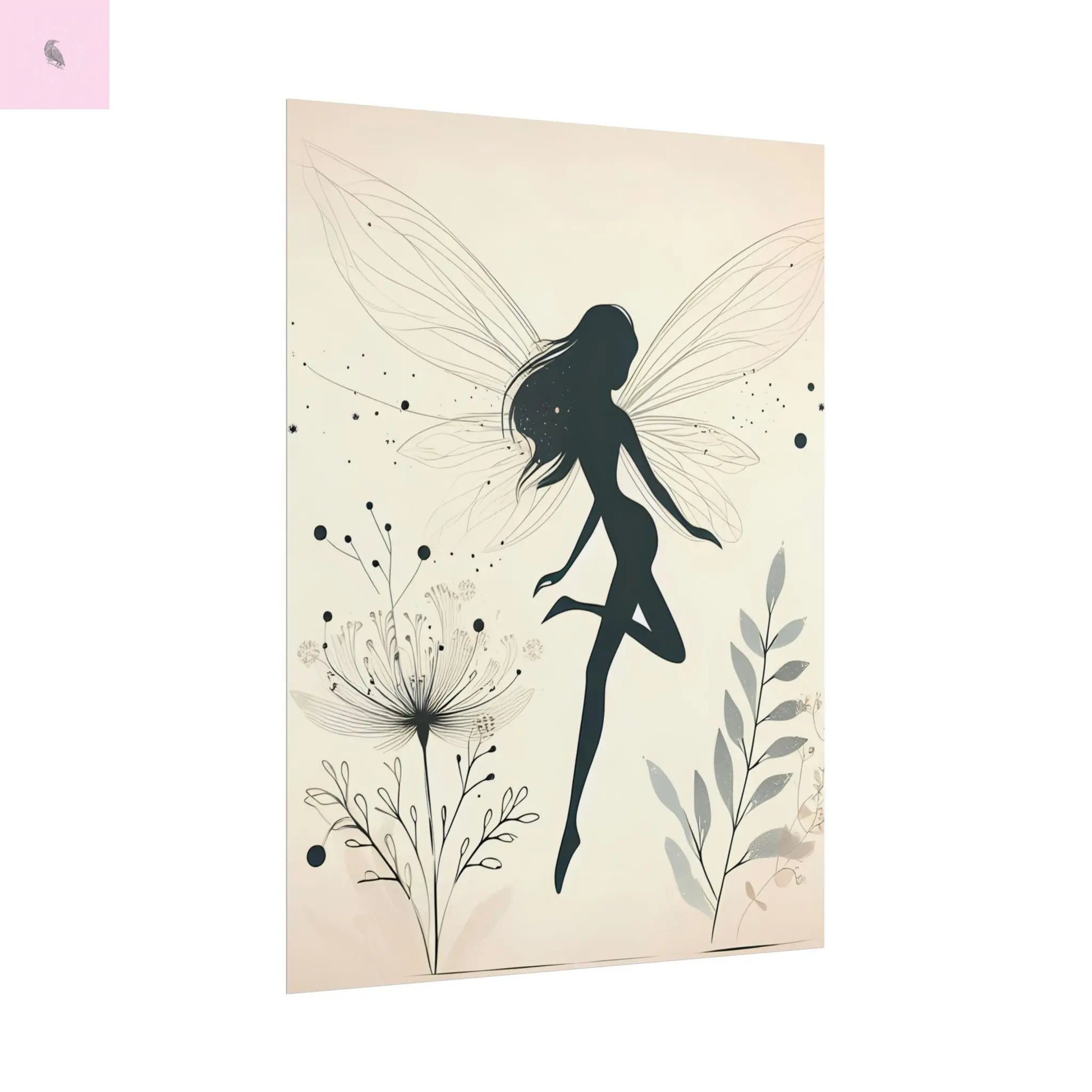 Elegant Fairy Silhouette Rolled Poster - Enchanting Wall Art for Home Decor - The flirty crow