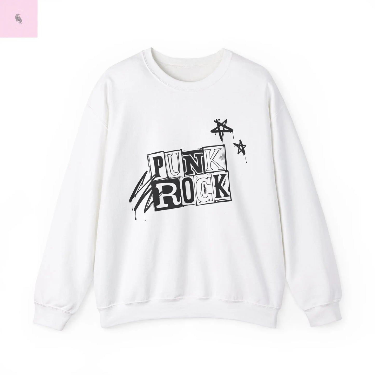 Punk Rock Crewneck Sweatshirt, Trendy Music Lover Sweatshirt, Cozy Warm Sweater, Unisex Sweatshirt, Fun Crewneck Jumper the flirty crow