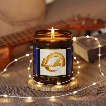 Los Angeles football soy wax candle for Rams fans