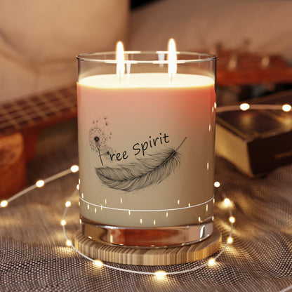 Free Spirit Scented Candle 11o z Glass Jar, Relaxing Dandelion & Feather Aroma