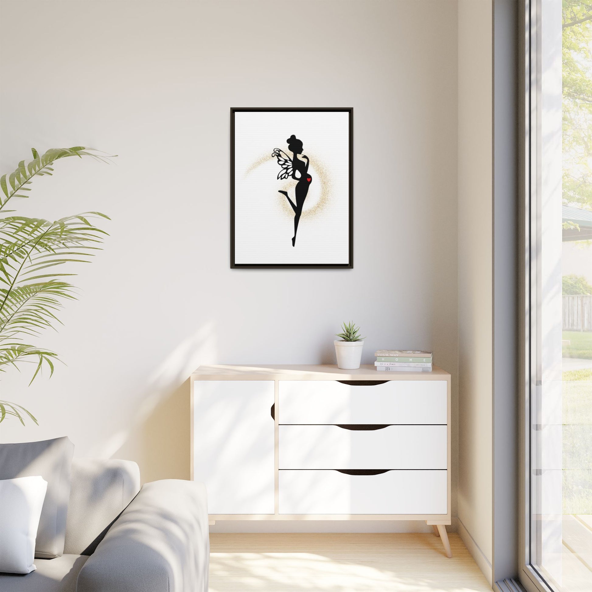Framed Fairy Art Print - Enchanting Decor for Expecting Mothers, Baby Shower Gift, Elegant Nursery Wall Art, Whimsical Home Accent - The flirty crow