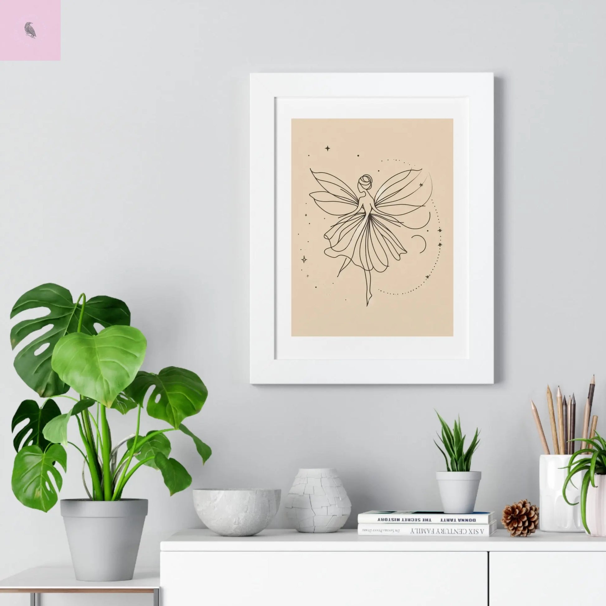 Whimsical Fairy Framed Vertical wall art - Enchanting Home Decor for fairy Lovers - The flirty crow