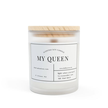 Queen of everything Frosted Glass Candle the flirty crow