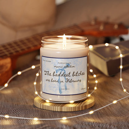 February  Birthday Soy Candle, 9oz glass candle, Gift for her, coquette style, home decor, birthday gift Printify