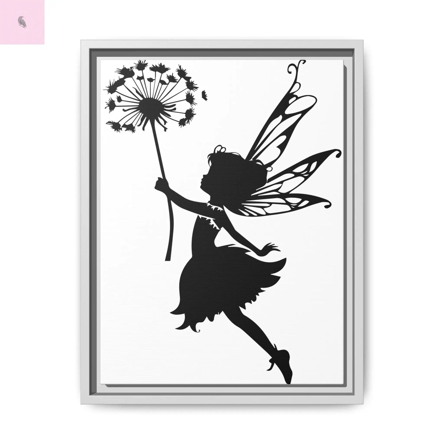 Framed canvas Fairy Silhouette Wall Art, Fairy lover Home Decor, Whimsical Framed Canvas, Fairy Gift, Kids Room Decoration, Nursery Art The flirty crow