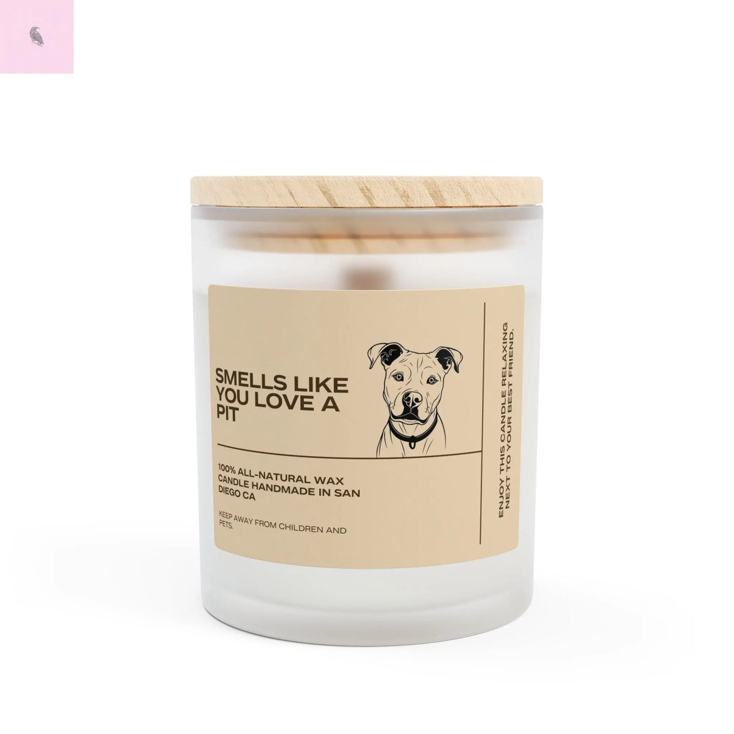 Copy of Glass Candle - Pit Bull dog  Lover the flirty crow