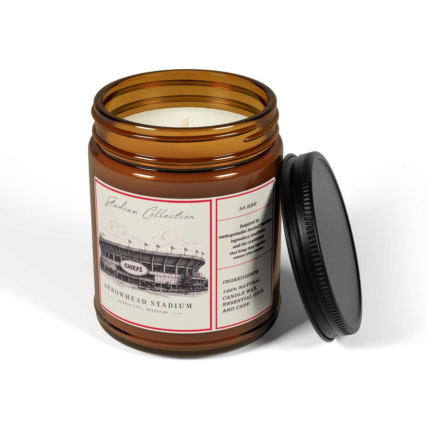 Arrowhead Stadium Kansas City Football Candle, Scented Soy Candle, game day decor