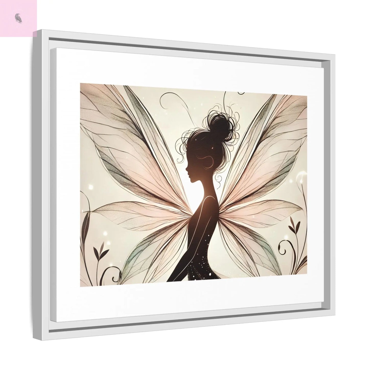 Framed Canvas Fairy wall art - The flirty crow