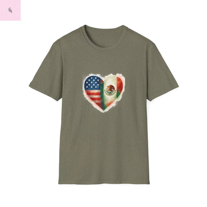 Hispanic Heritage Mexico America Flags Unisex T-Shirt The flirty crow