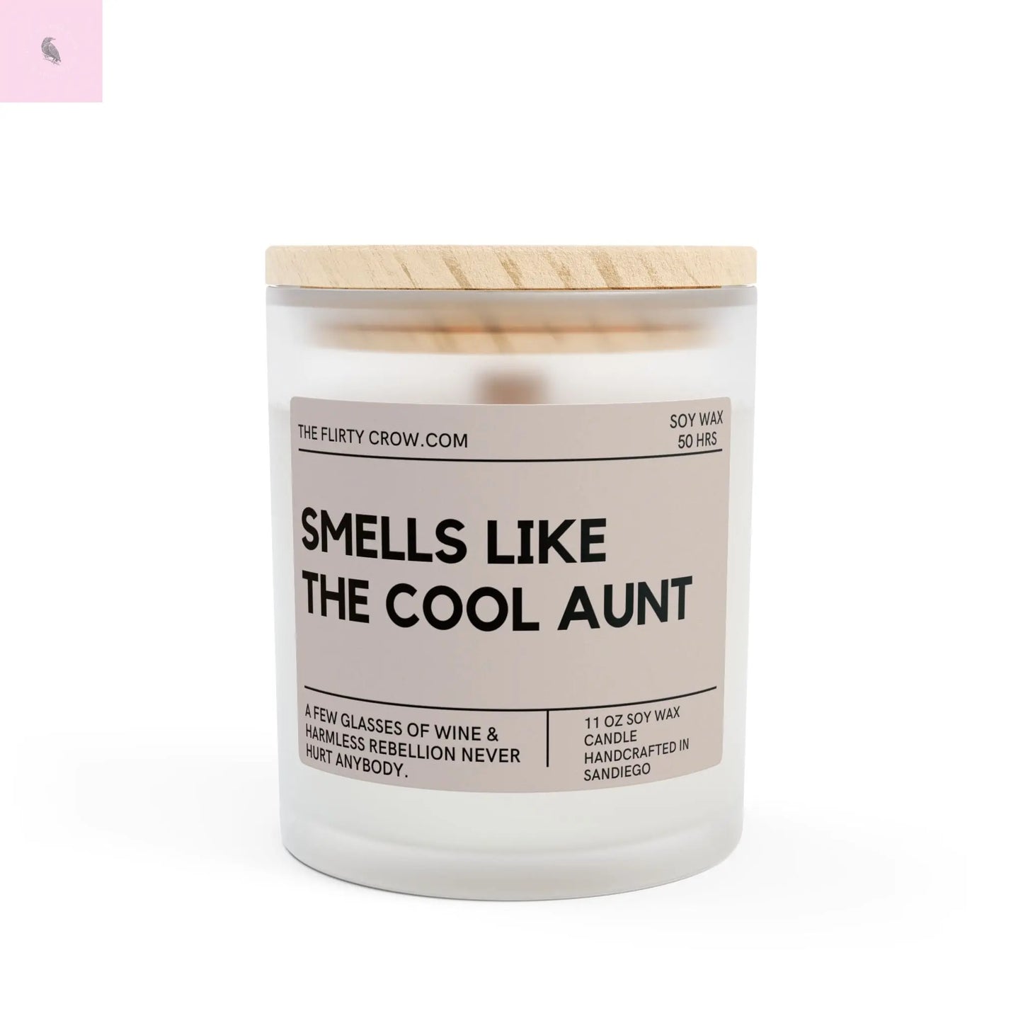 cool aunt 11oz glass candle the flirty crow