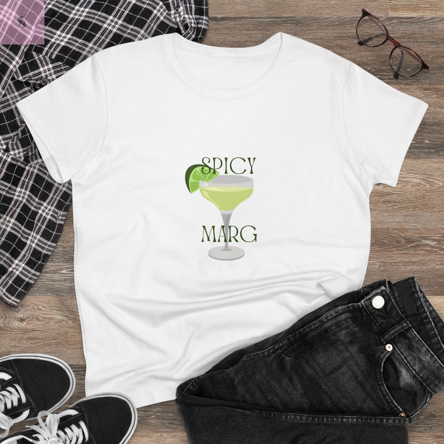 Women's Cotton Tee - Spicy Margaritas Lovers T-Shirt the flirty crow