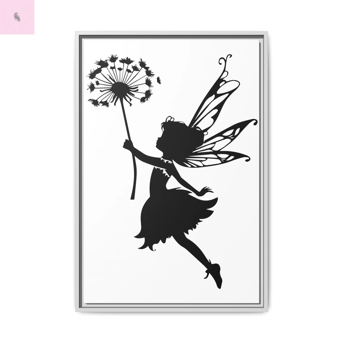 Framed canvas Fairy Silhouette Wall Art, Fairy lover Home Decor, Whimsical Framed Canvas, Fairy Gift, Kids Room Decoration, Nursery Art The flirty crow