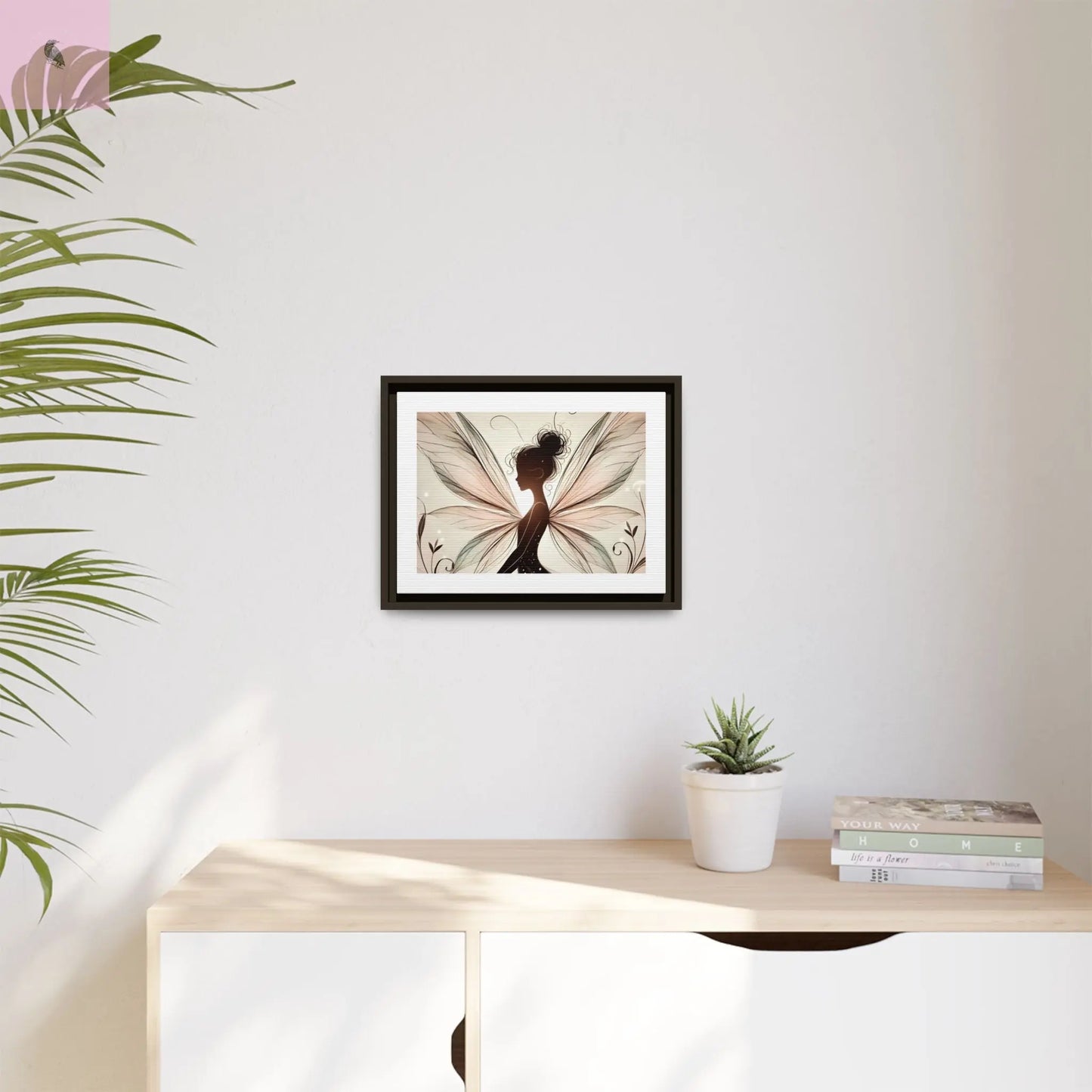 Framed Canvas Fairy wall art - The flirty crow