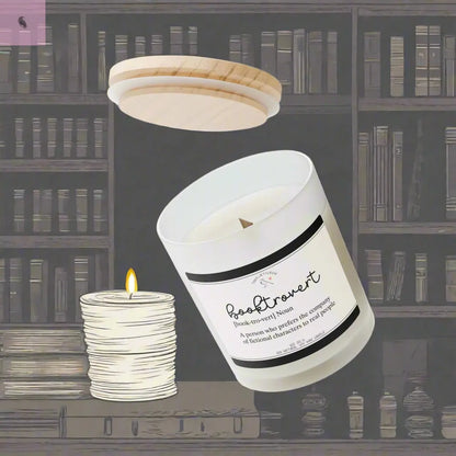Booktrovert Candle - 11oz Frosted Glass Soy Candle for Book Lovers The flirty crow