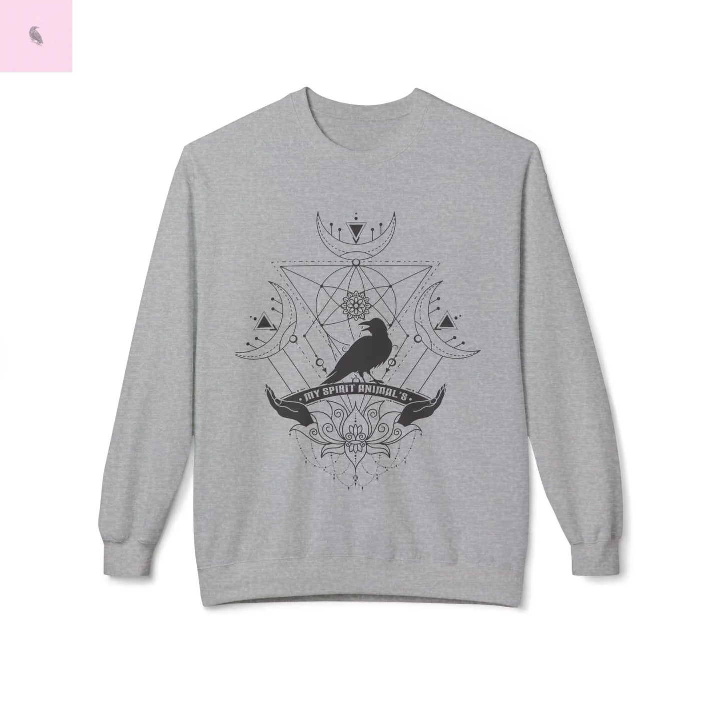 crow spirit animal crewneck sweatshirt the flirty crow