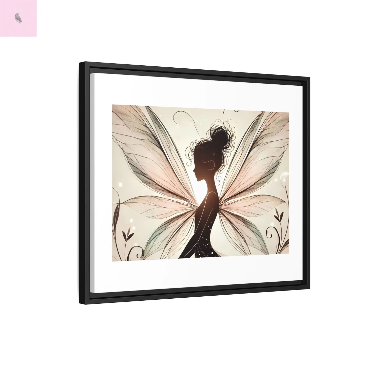 Framed Canvas Fairy wall art - The flirty crow