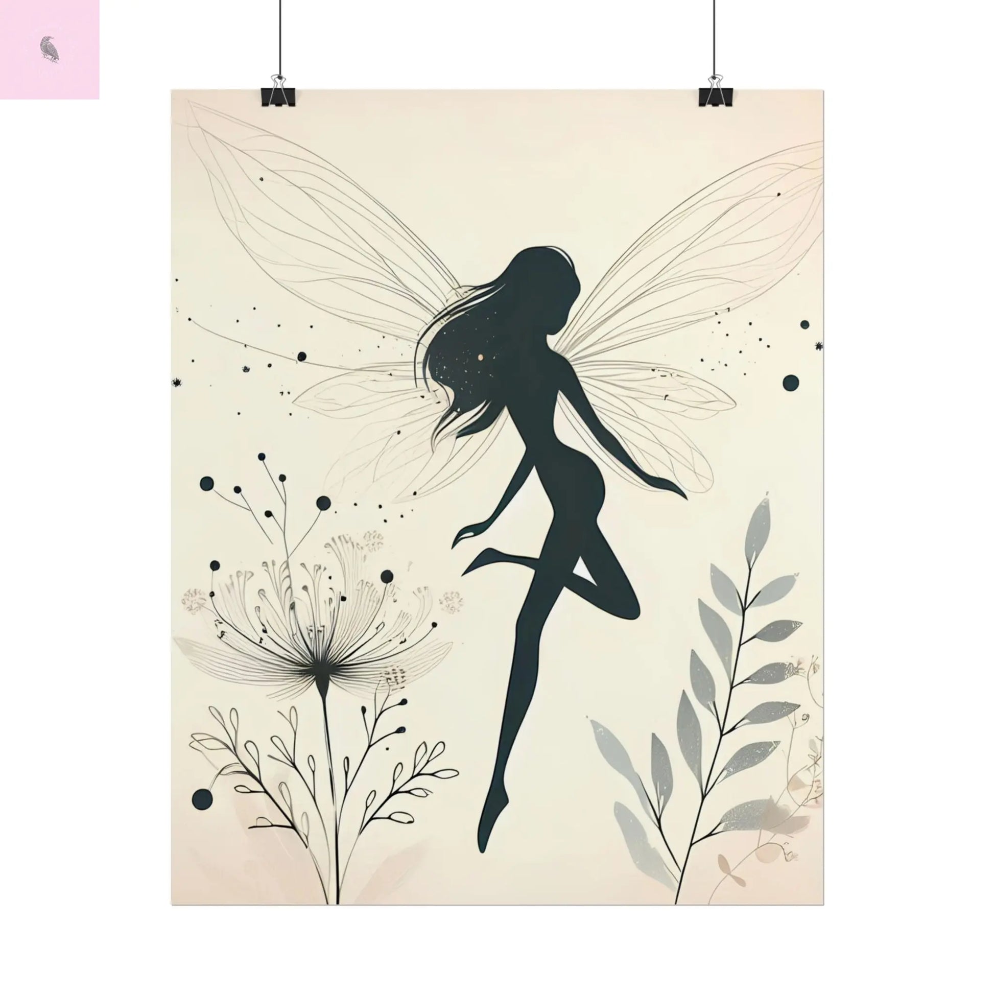 Elegant Fairy Silhouette Rolled Poster - Enchanting Wall Art for Home Decor - The flirty crow