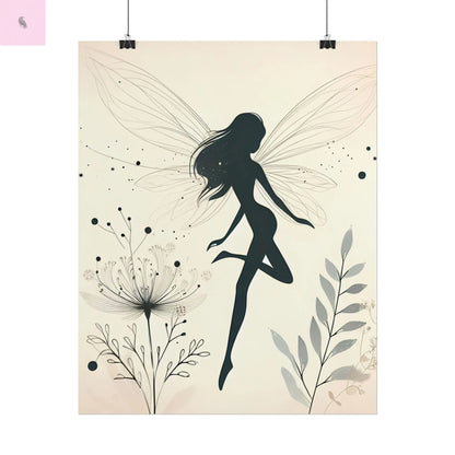 Elegant Fairy Silhouette Rolled Poster - Enchanting Wall Art for Home Decor - The flirty crow