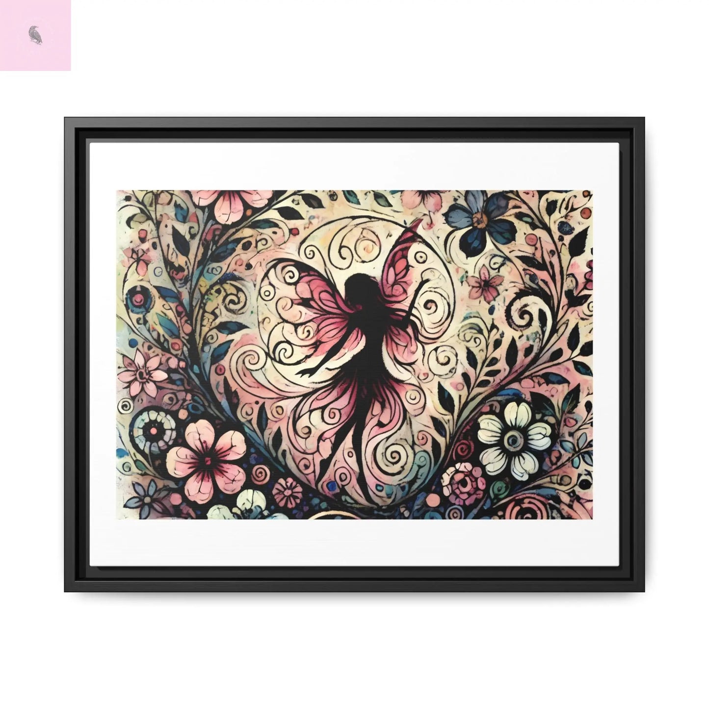 Framed Canvas Fairy art - The flirty crow