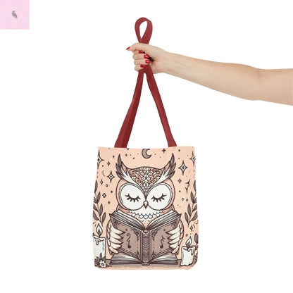 Reading lover  Owl Tote Bag, Cute Animal Tote, Book Lover Gift, AOP Shopping Bag, Owl Art Bag, Eco-Friendly Carryall, gift for reader The flirty crow