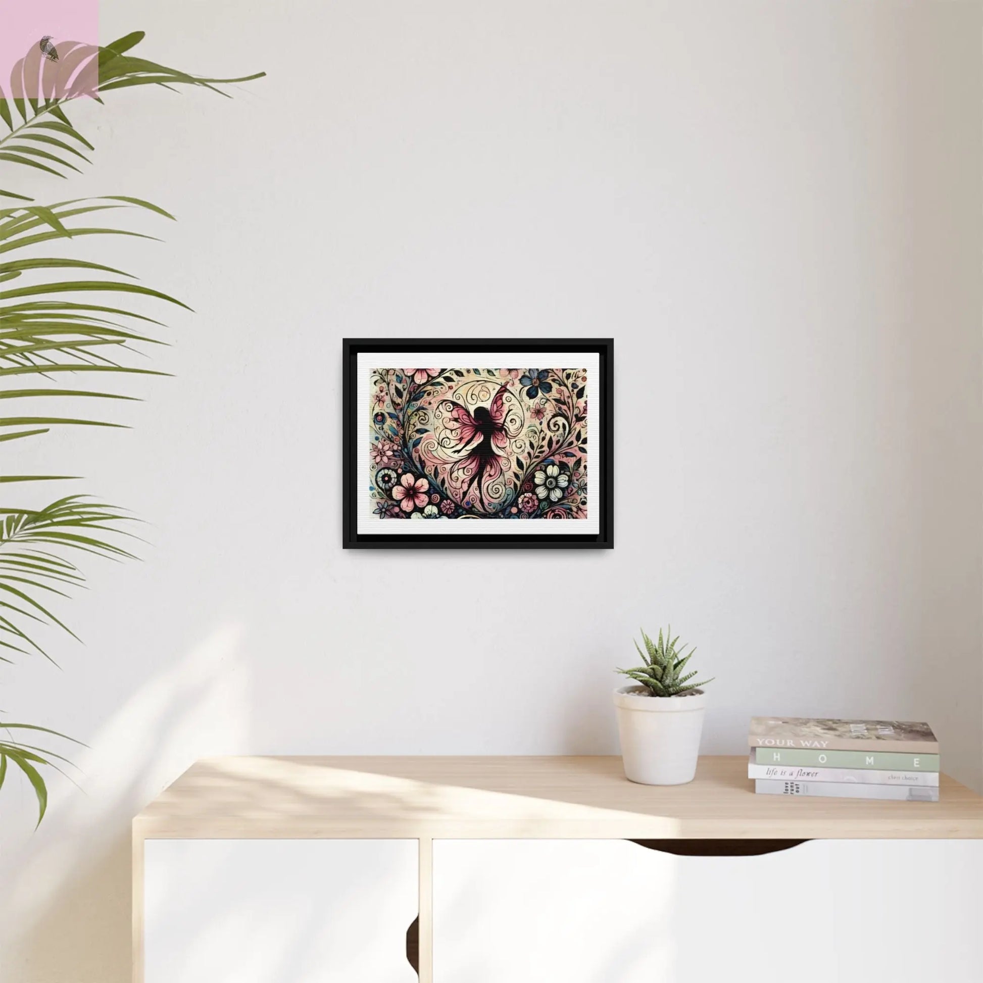Framed Canvas Fairy art - The flirty crow