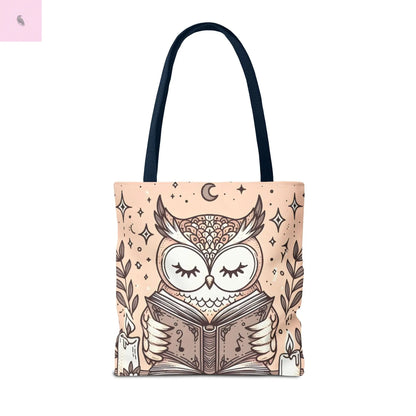 Reading lover  Owl Tote Bag, Cute Animal Tote, Book Lover Gift, AOP Shopping Bag, Owl Art Bag, Eco-Friendly Carryall, gift for reader The flirty crow
