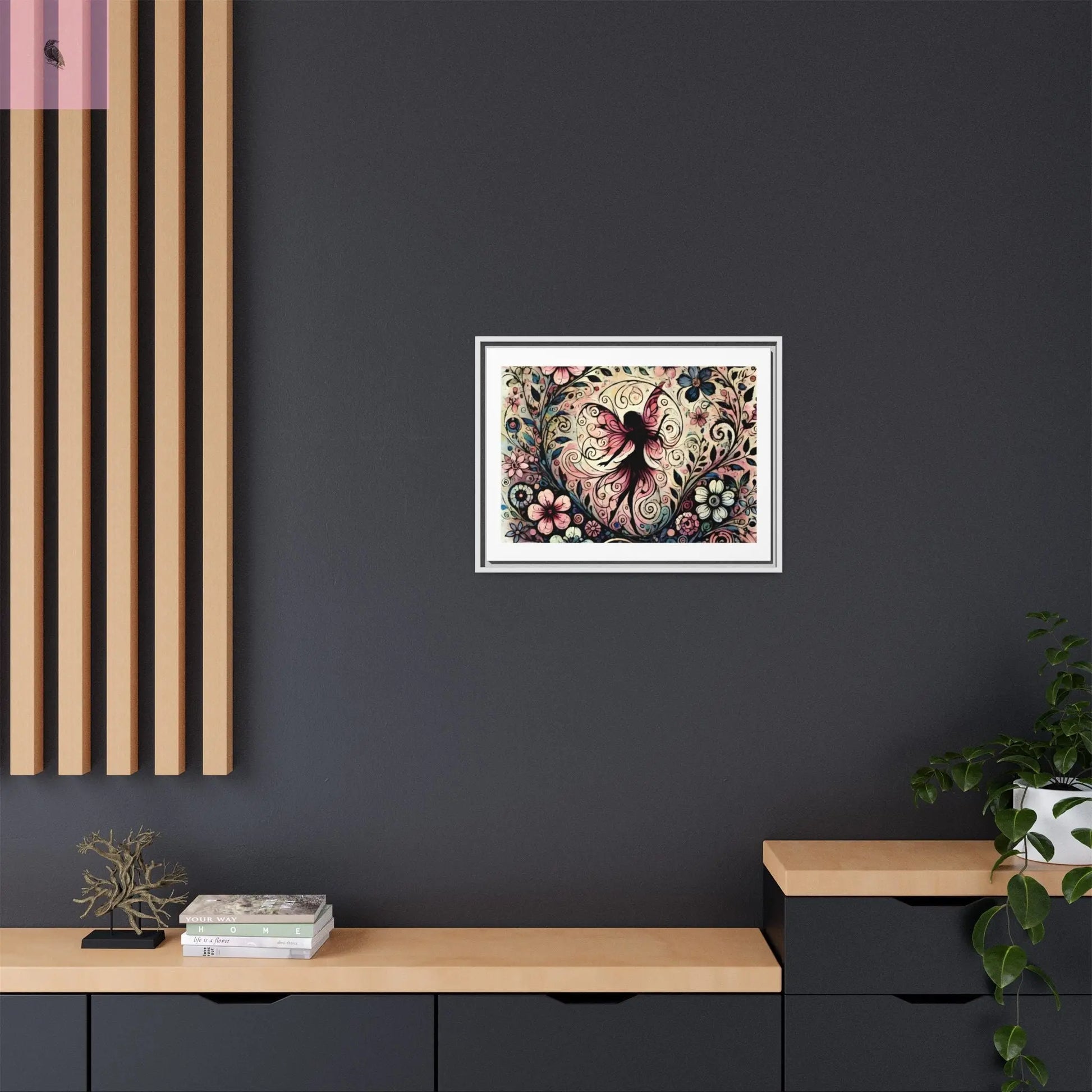 Framed Canvas Fairy art - The flirty crow