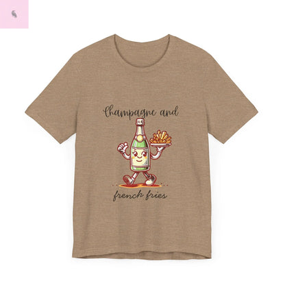 Champagne and French Fries Unisex Bella+ Canvas Tee The flirty crow