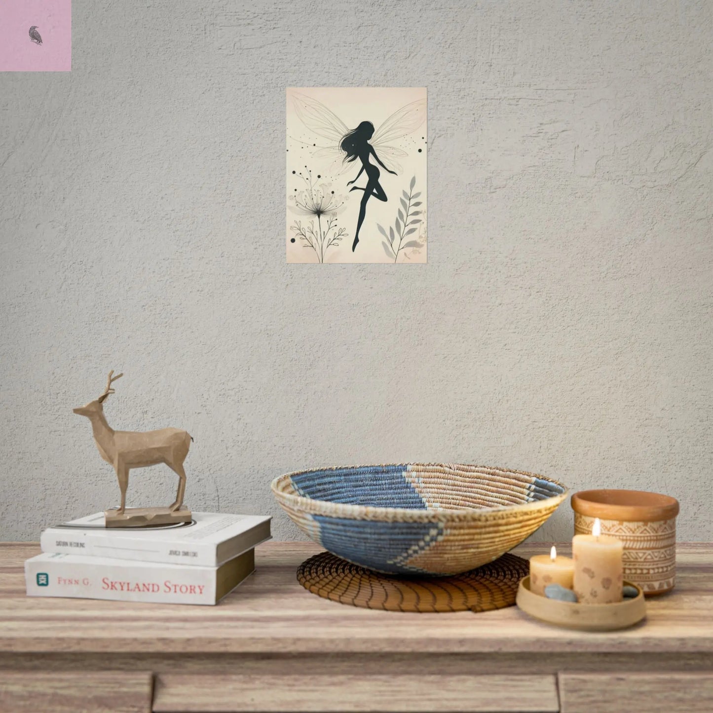 Elegant Fairy Silhouette Rolled Poster - Enchanting Wall Art for Home Decor - The flirty crow