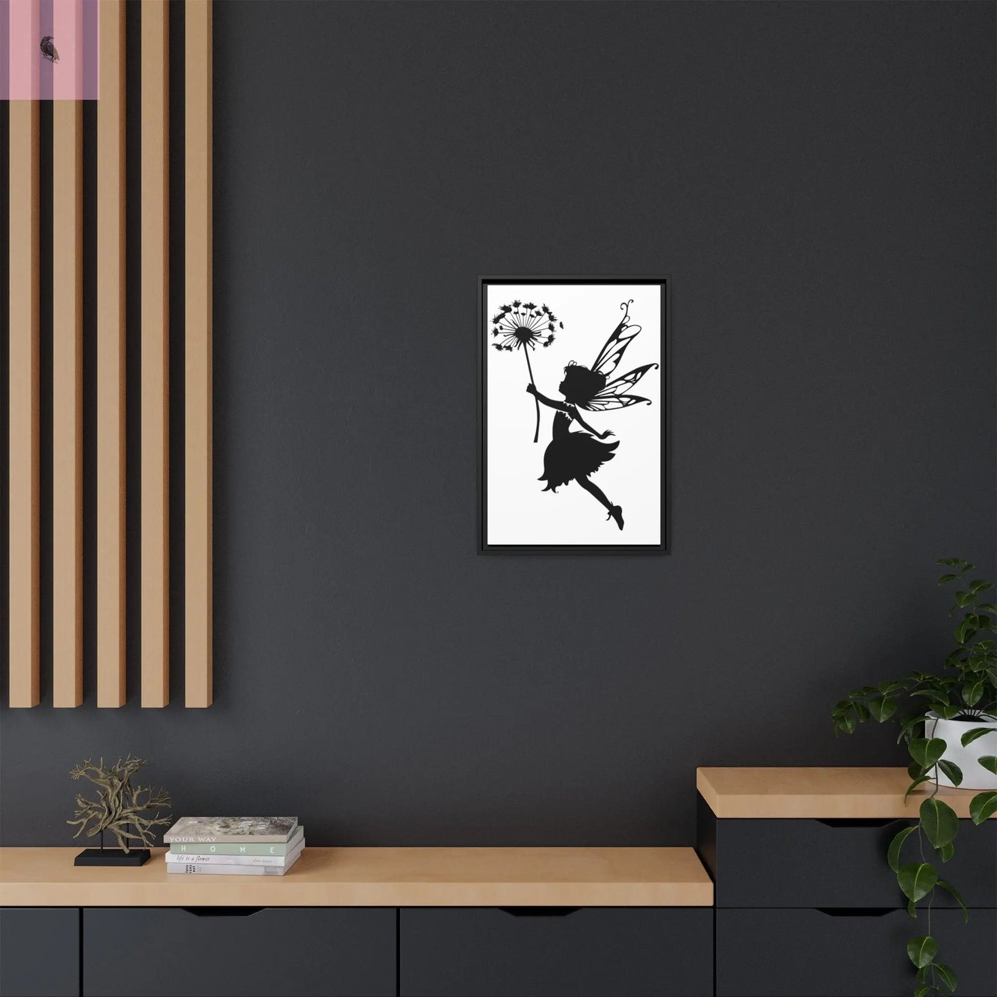 Framed canvas Fairy Silhouette Wall Art, Fairy lover Home Decor, Whimsical Framed Canvas, Fairy Gift, Kids Room Decoration, Nursery Art The flirty crow