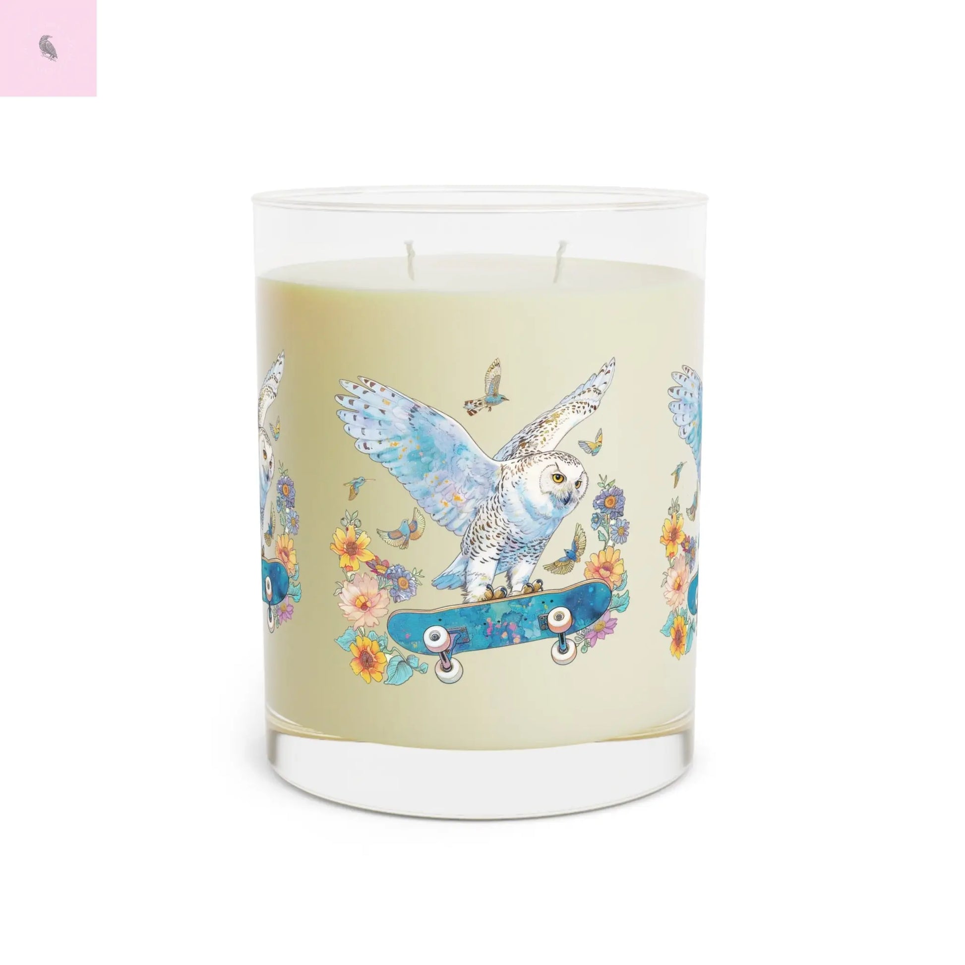Soy Candle - Owl Lover Skateboarding 11oz Glass The flirty crow