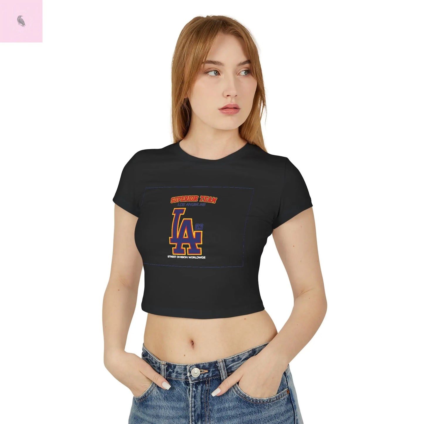 Los Angeles Superior Team Women's LA Baby Tee - Trendy Graphic T-Shirt, Los Angeles California Shirt, Hip LA Tee, Cool Urban Tee, the flirty crow