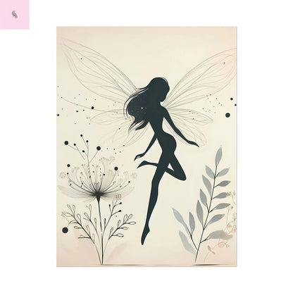 Elegant Fairy Silhouette Rolled Poster - Enchanting Wall Art for Home Decor - The flirty crow