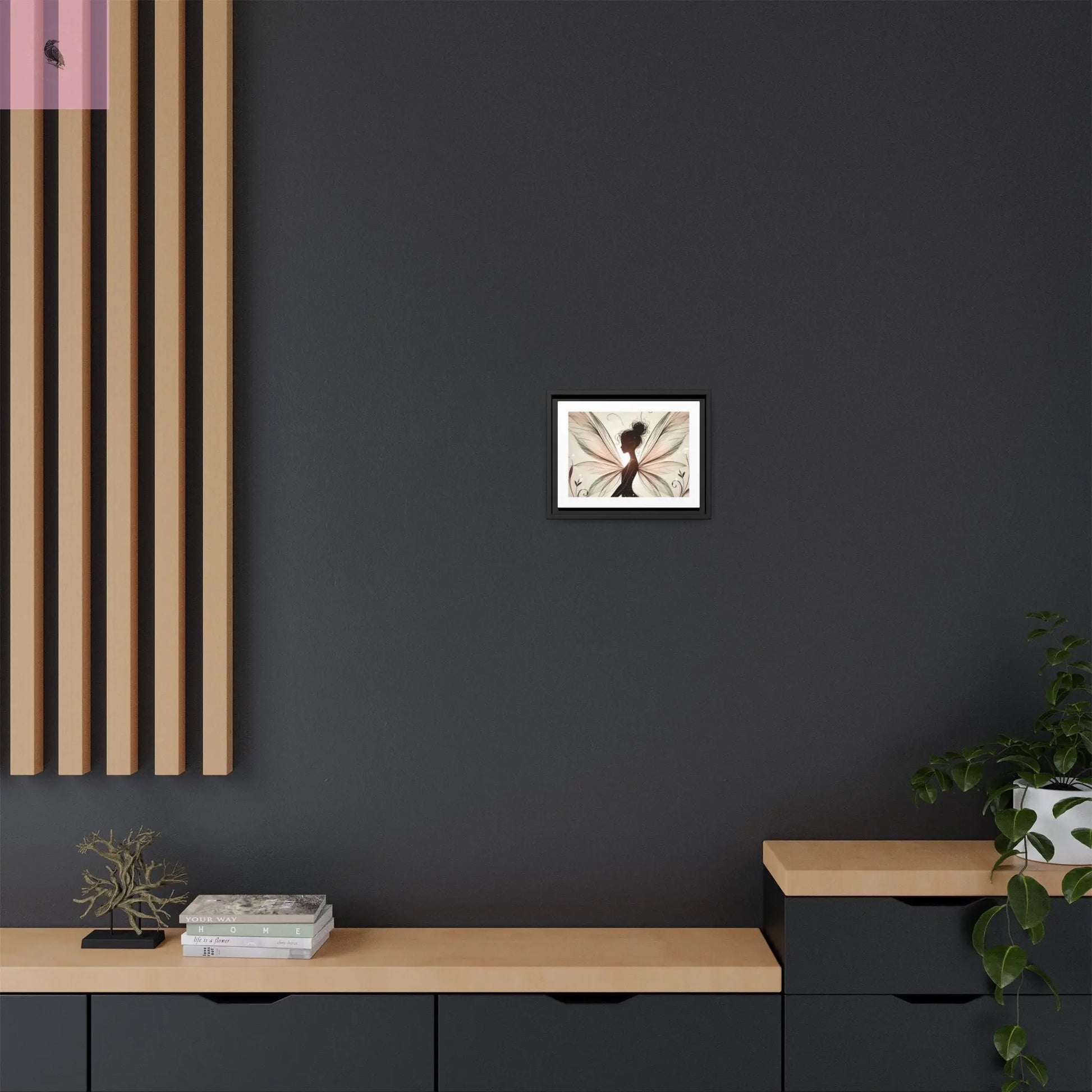 Framed Canvas Fairy wall art - The flirty crow