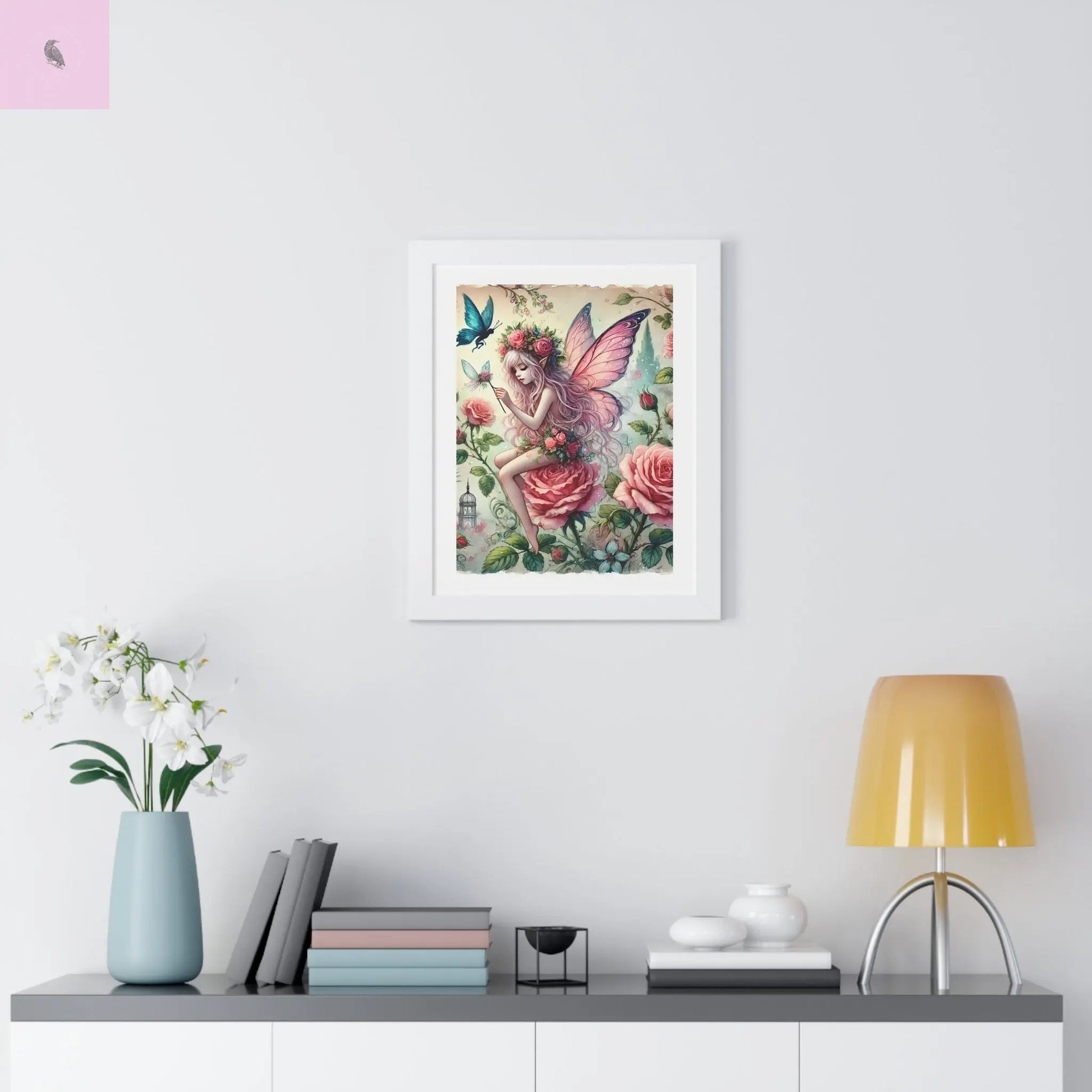 Framed Fairy wall art - The flirty crow
