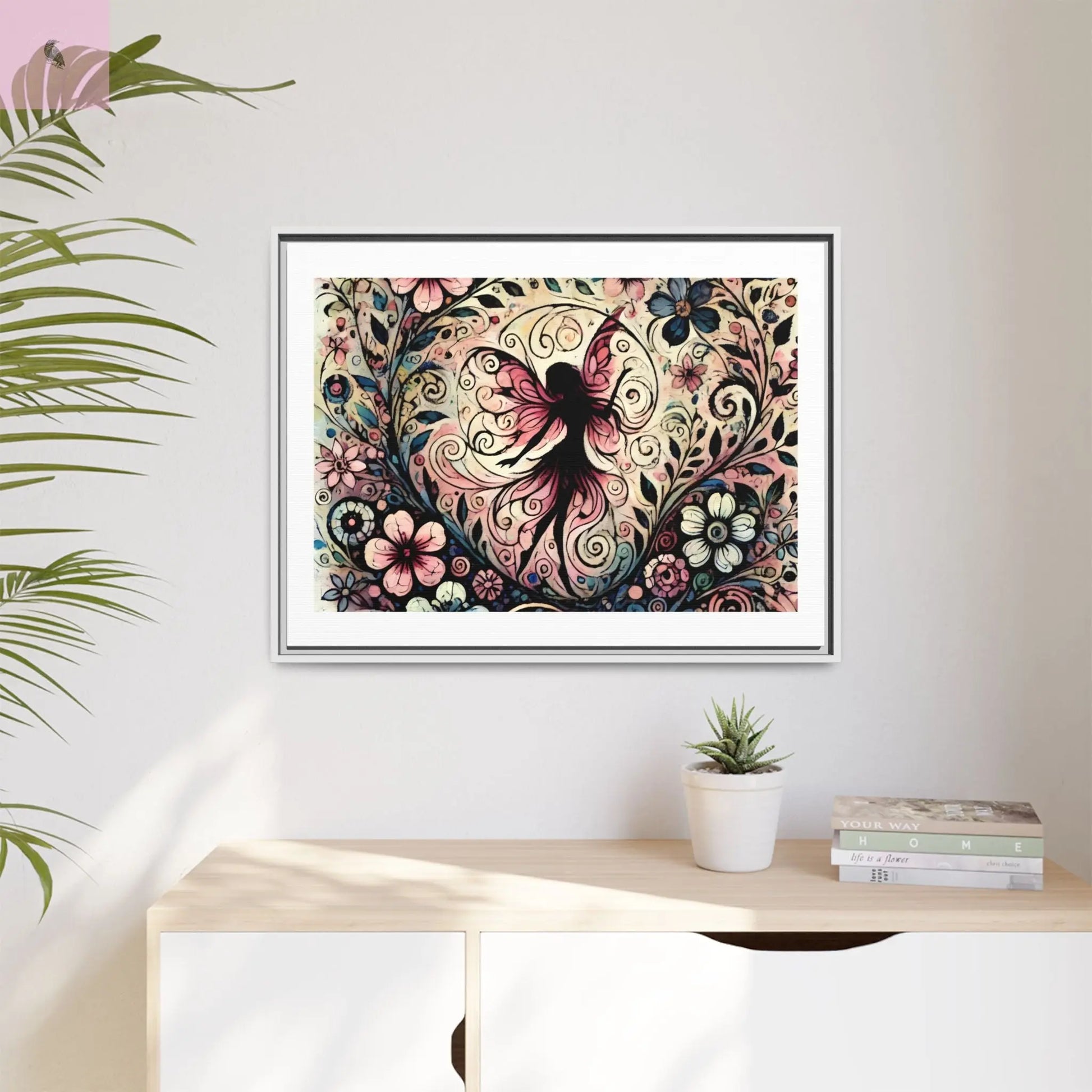 Framed Canvas Fairy art - The flirty crow