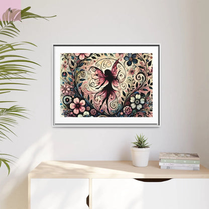 Framed Canvas Fairy art - The flirty crow