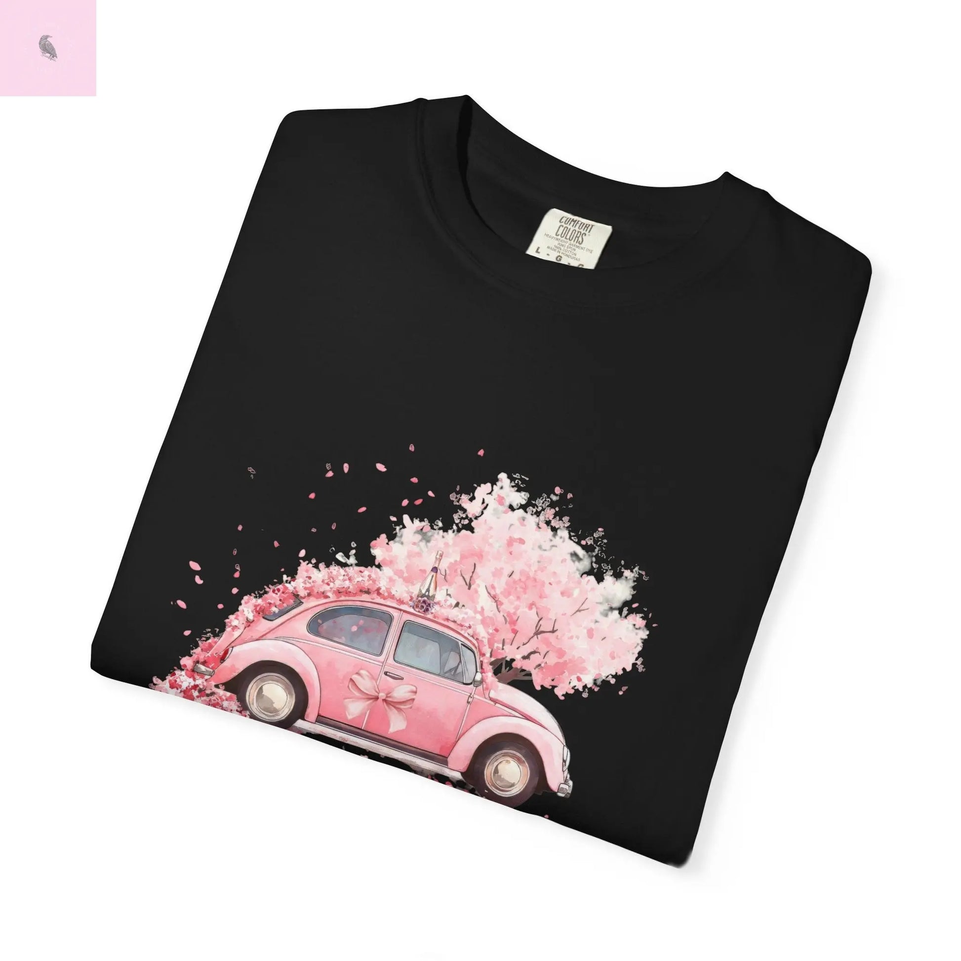 Vintage Car Floral T-Shirt, Unisex Tee, Casual Wear, Gift for Her, Spring Fashion, Boho Style, coquette design Printify