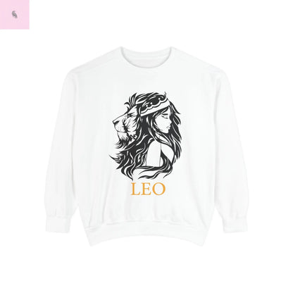Leo Astrology Sweatshirt - Unisex Garment-Dyed the flirty crow